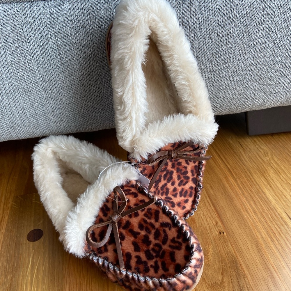J. Crew Animal Print Comfy & Cozy Slippers